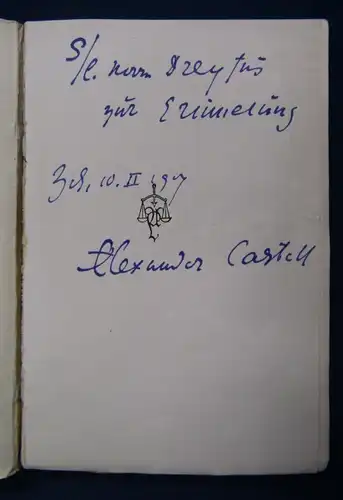 Alexander Castell Fieber Drei Novellen 1916 Belletristik Erzählungen Lyrik js