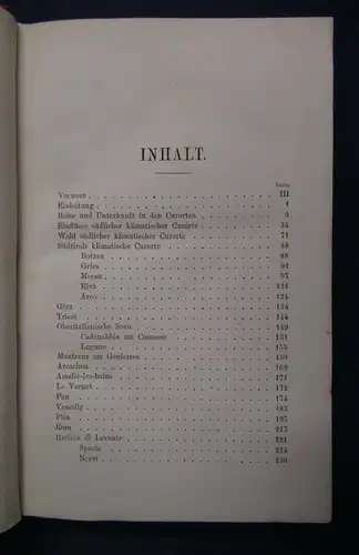 Ilanor Südliche Klimatische Curorte 1875 mit Einschluss d. Übergangsstationen js