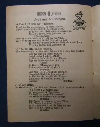 Original Broschur Platzl` Täglich Dachauer Bauernkapelle ohne Jahr Lieder js