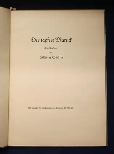 Schäfer Der tapfere Maruck Eine Anekdote Belletristik Geschichte Klassiker js