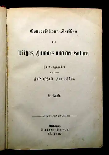 Conversations-Lexikon des Witzes Humors u der Satire 2. Bd um 1880 Belletristik