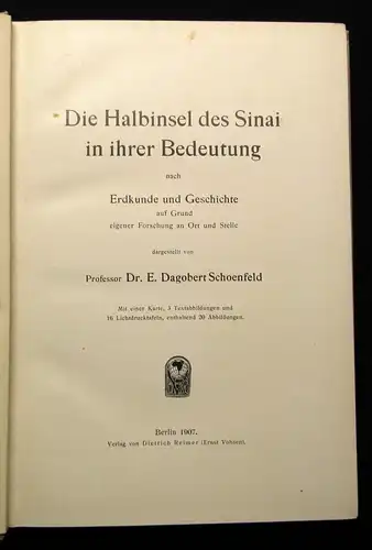 Schoenfel Die Halbinsel des Sinai in ihrer Bedeutung nach Erdkunde 1907