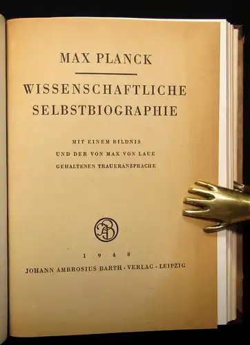 Planck, Max Scheinprobleme der Wissenschaft 1955 Physik Weltbild Biographie