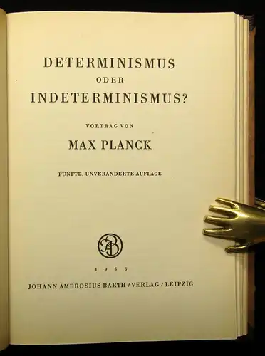 Planck, Max Scheinprobleme der Wissenschaft 1955 Physik Weltbild Biographie