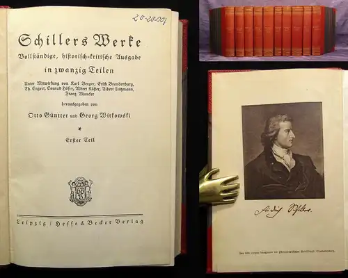 Güntter, Witkowski Schillers Werke 20 Bücher in 10 Bänden 1910 Klassiker Lyrik