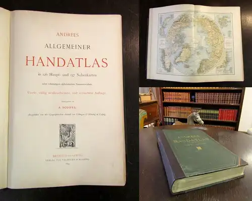 Scobel Andrees Handatlas 1899 mit Verzeichnis  126 Haupt u.137 Nebenkarten