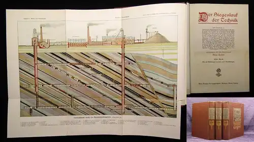 Geitel Der Siegeslauf der Technik 1910 3 Bde. komplett Bildband Wissen Technik