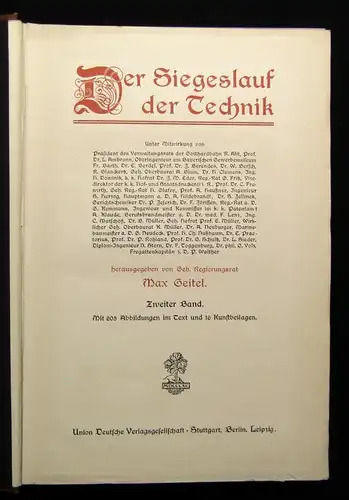 Geitel Der Siegeslauf der Technik 1910 3 Bde. komplett Bildband Wissen Technik