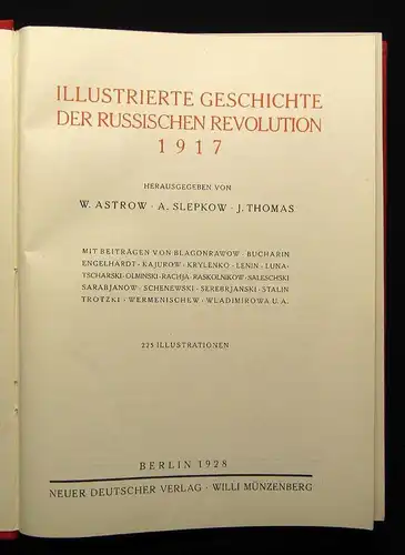 Slepkow Illustrierte Geschichte der Russischen Revolution 1917 Militaria 1928