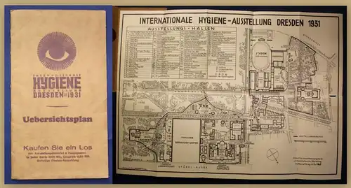 Übersichtsplan Internationale Hygiene Ausstellung Dresden 1931 Sachsen sf