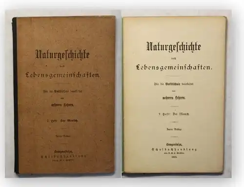 Naturgeschichte nach Lebensgemeinschaften 7. Heft 1895 Wissen Mensch Schule xy