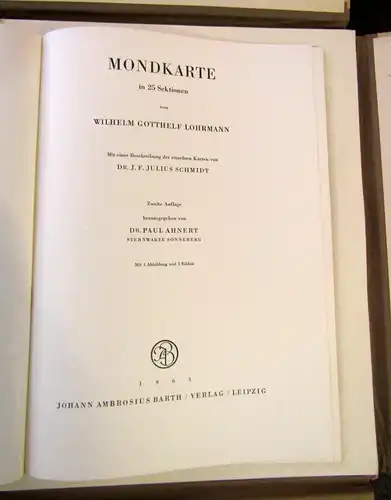 Lohrmann Mondkarte in 25 Sektionen 1963 2.Auflage J. F. Julius Schmidt js