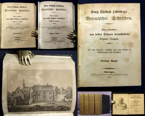 Georg Christoph Lichtenbergs Vermischte Schriften 8 Bde. in 4 1853 Or.Ausgabe js