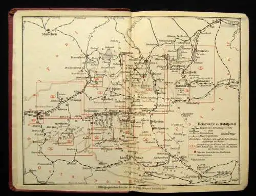 Meyers Reisebücher  Ostalpen Bd. 1-4 Mischauflage 1927, 1929, 1930