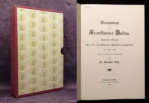 Dietz Stammbuch der Frankfurter Juden Geschichtliche Mitteilungen Faksimile 1907