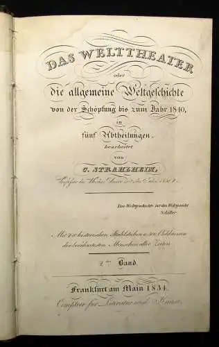 Strahlheim Das Welttheater oder die allgemeine Weltgeschichte 2.Bd. 1834