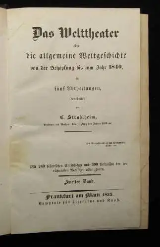 Strahlheim Das Welttheater oder die allgemeine Weltgeschichte 2.Bd. 1834