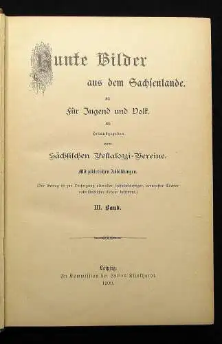 Pestalozzi-Verein Bunte Bilder aus dem Sachsenlande für Jugend und Volk 1900