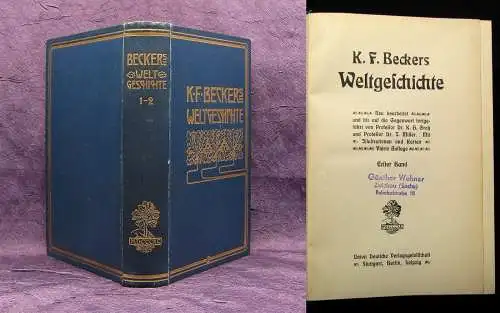 K. F. Beckers Weltgeschichte Bd. 1-2 1890 Bildband Bevölkerung Illustrationen