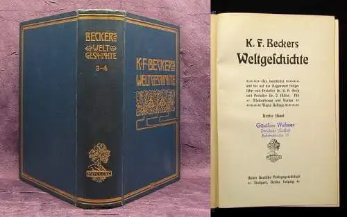 K. F. Beckers Weltgeschichte Bd. 3-4 1890 Bildband Bevölkerung Illustrationen