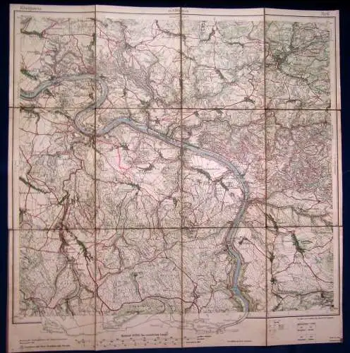 Landkarte Königstein Maßstab 1:25000 Nr.6, 1912 Topografie Sachsen koloriert js