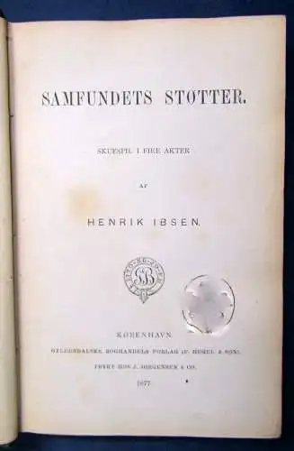 Ibsen Samfundets Stotter Skuespil I Fire Akter 1877 Gemeinschaft unterstützt js