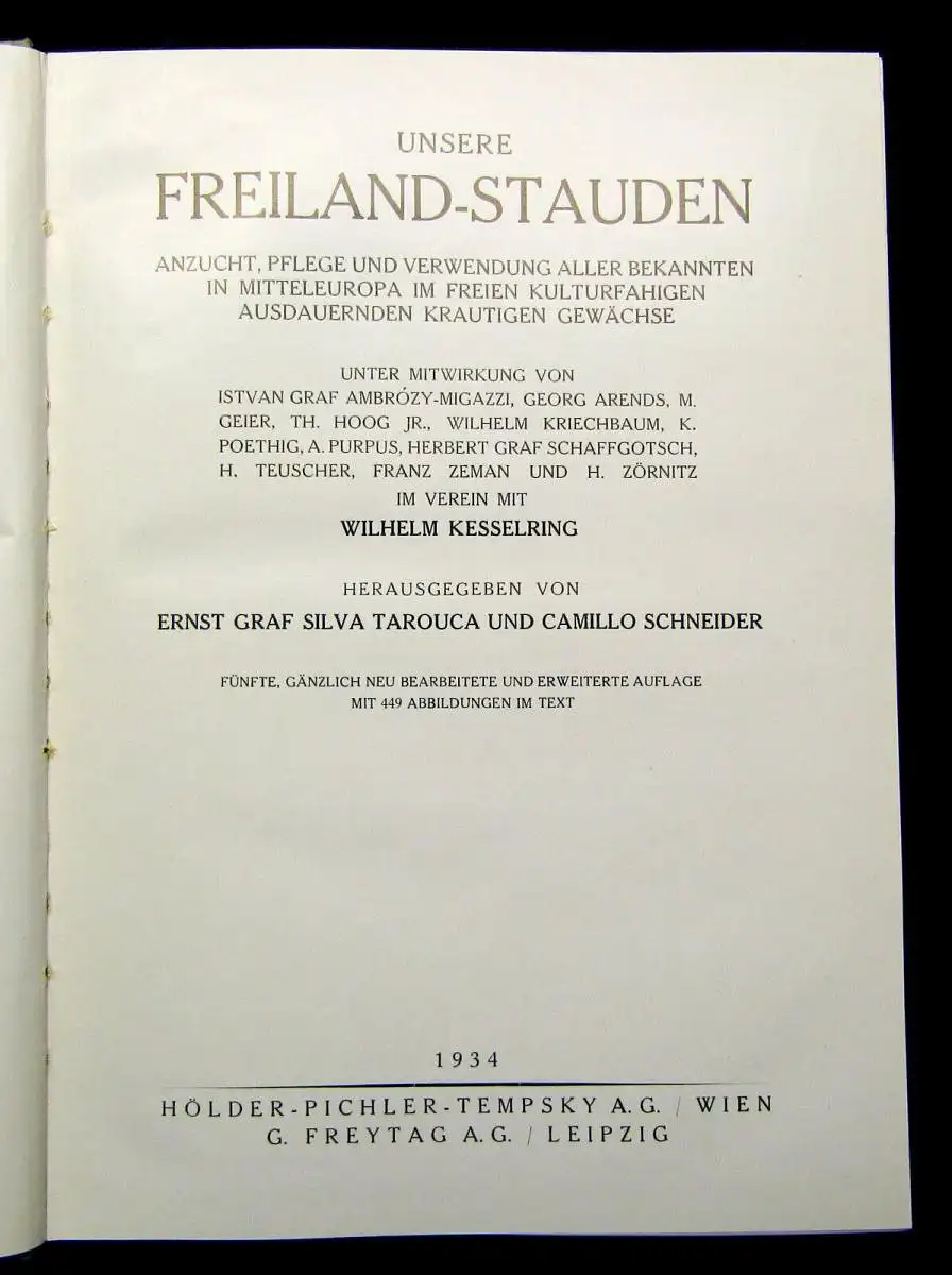 Schneider/Tarouca Unsere Freiland-Stauden 1934 Botanik Pflanzenkunde