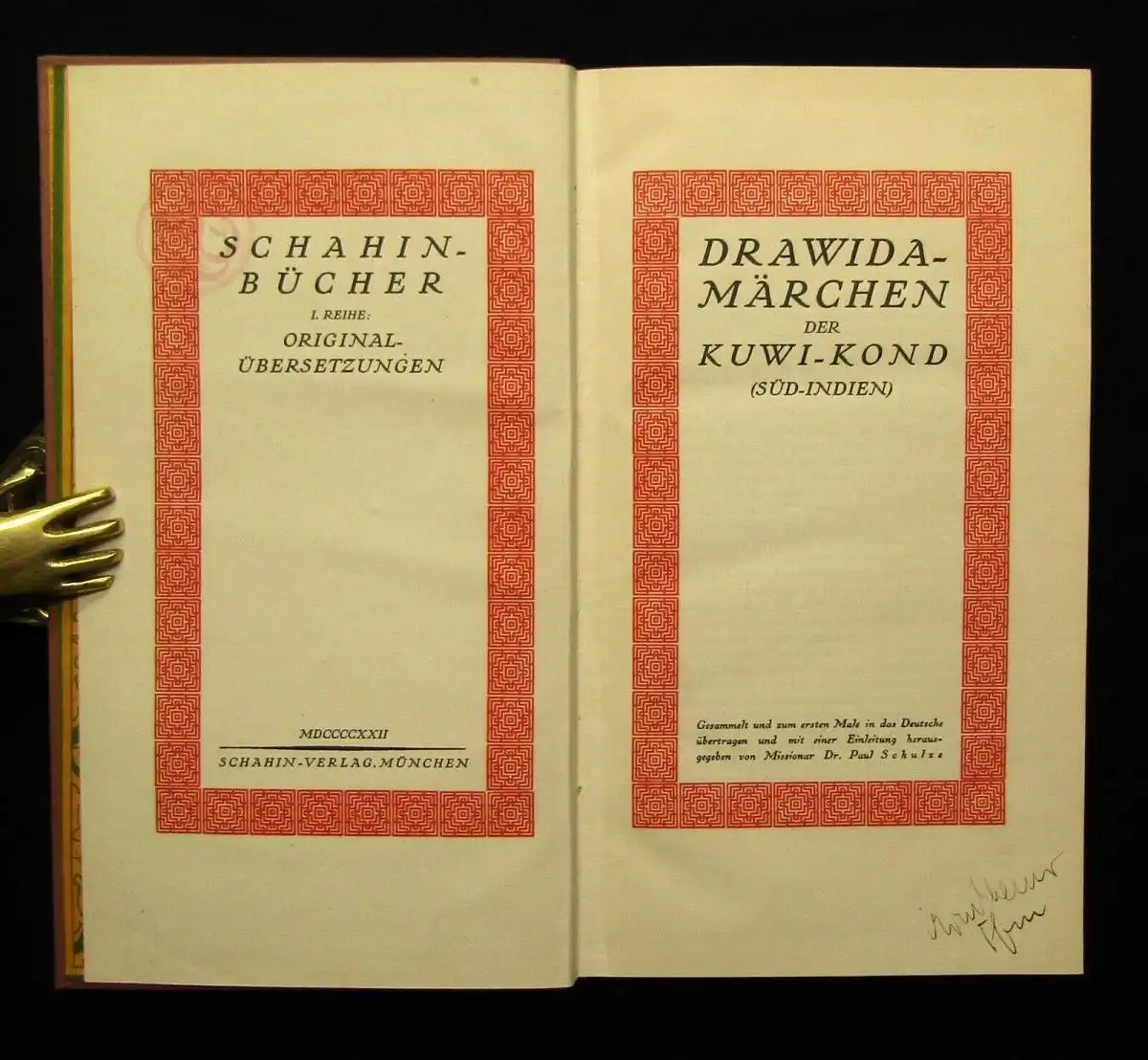 Schulze Drawida-Märchen der Kuwi- Kond (Süd- Indien) 1922 Erzählungen