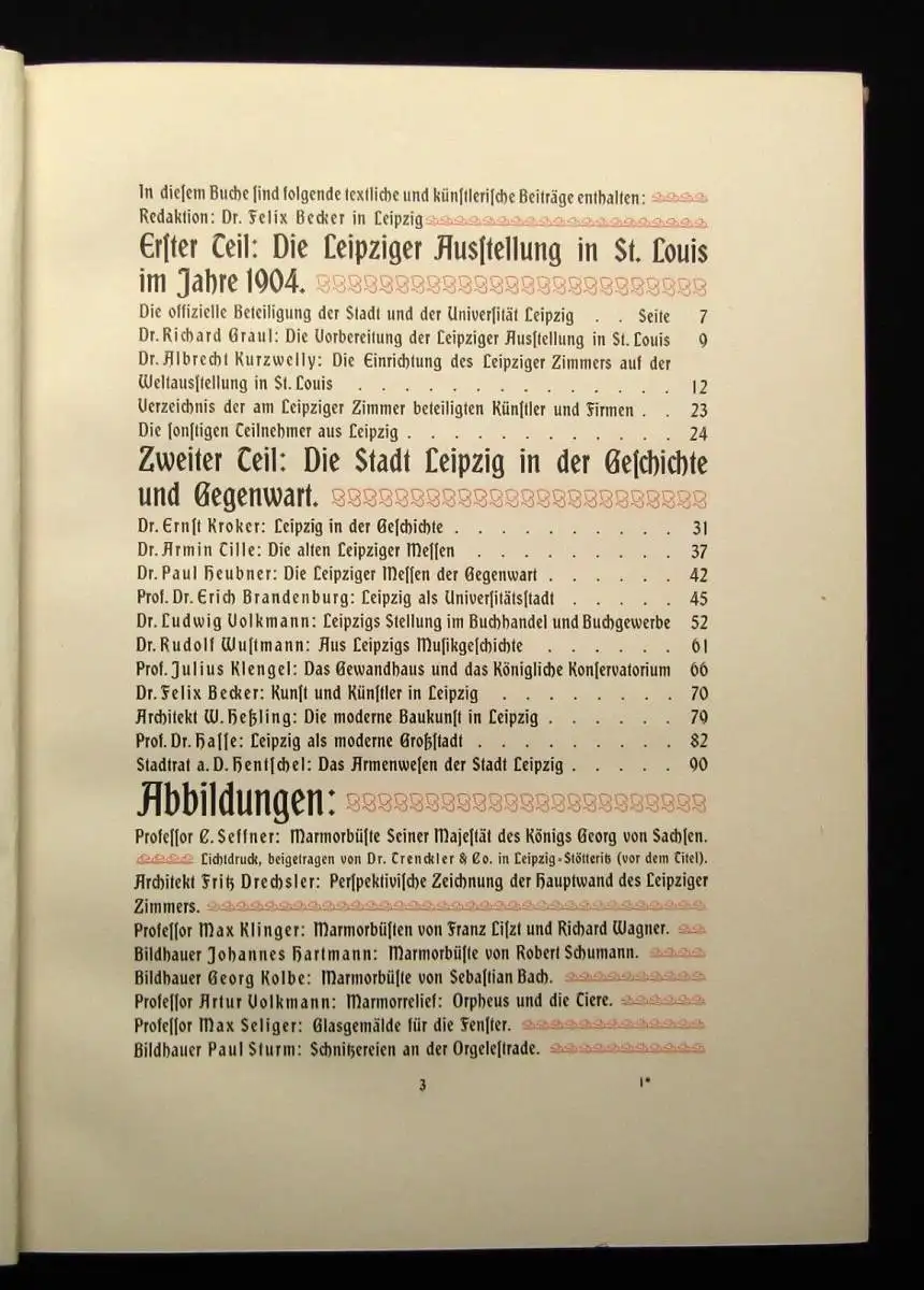 Leipzig im Jahre 1904 Beteiligung Weltausstellung St. Louis o.J. um 1900