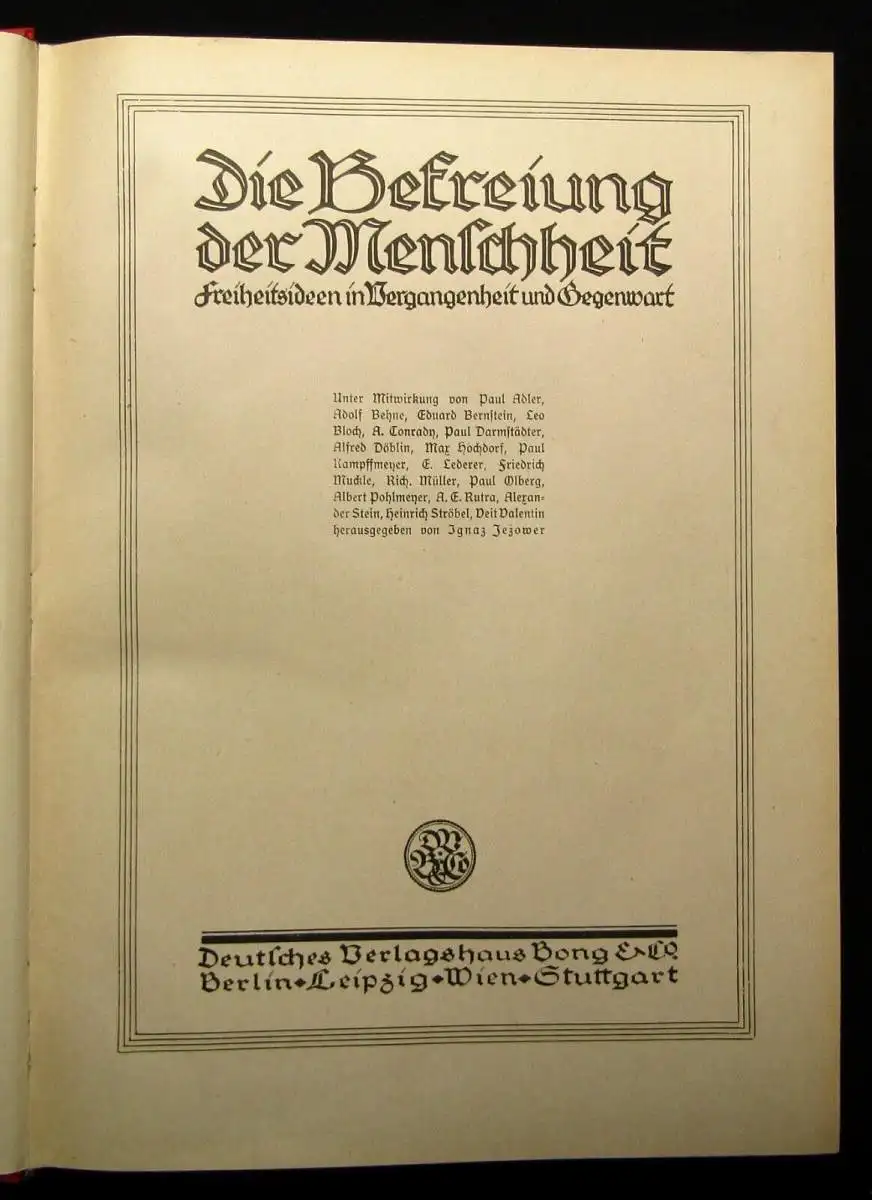 Adler Die Befreiung der Menschheit Freiheitsideen Vergangenheit / Gegenwart 1921