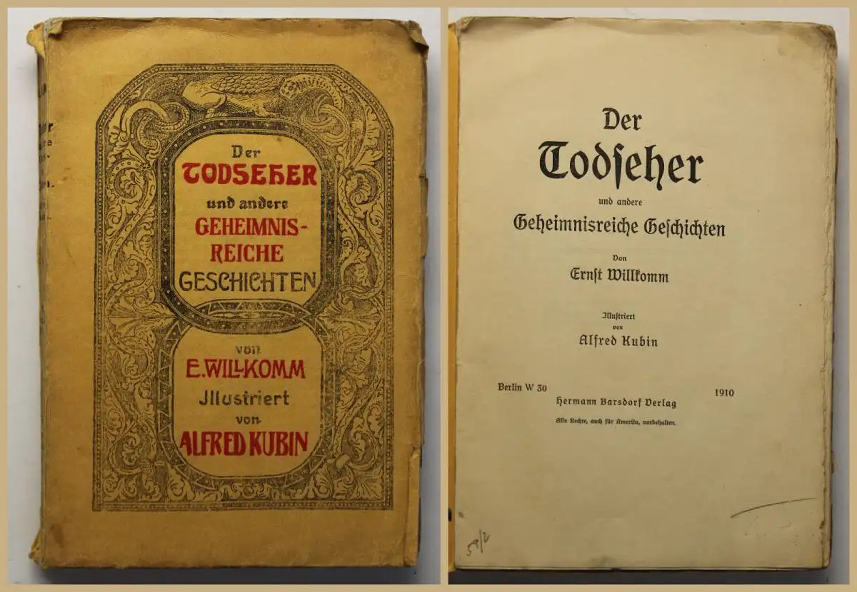 Willkomm Der Todseher & andere Geheimnisreiche Geschichten 1910 Belletristik sf