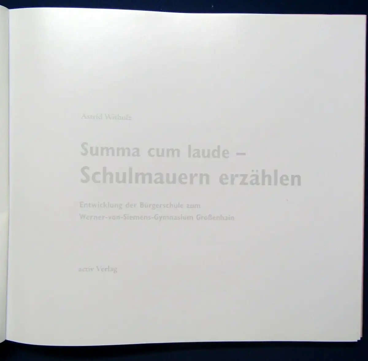 Withulz Summa Cum laude- Schulmauern erzählen Entwicklung Großenhain 2007 js