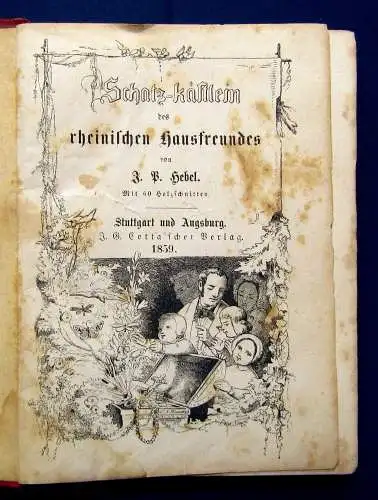 Hebel Schatz-Kaestlein des rheinischen Hausfreundes 1859 Belletristik Lyrik mb