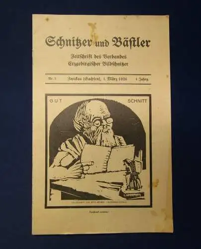 Verband Erzgebirgische Bildschnitzer Schnitzer und Bästler 1926 sehr selten mb