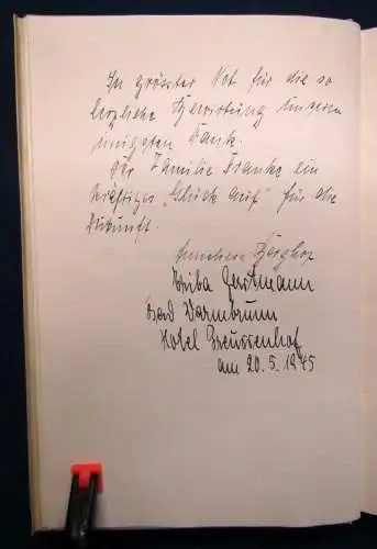 Gästebuch mit 3 Bll. beschrieben in Handeinband Ganzpergament 1930 dekorativ js