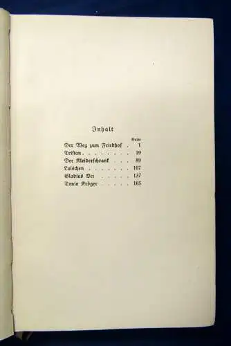 Thomas Mann Tristan Sechs Novellen 1912 Klassiker Erzählungen Geschichten js