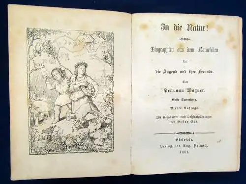 Wagner In die Natur! Biographien aus dem Naturleben 3 in 1 Buch 1861 js