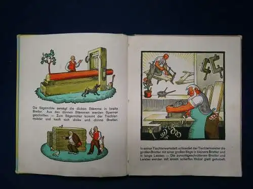 Thelen Das Holzdorf um 1930 Sütterlin Bilderbuch Kinderbuch Erzählungen  js