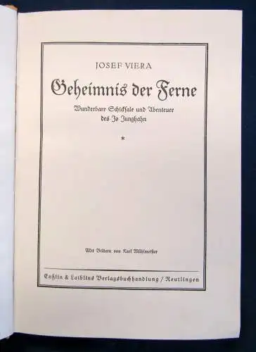 Viera Geheimnis der Ferne (Abenteuer des Jo Junghahn) 1930 Belletristik sf