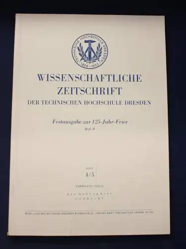 Wissenschaftliche Zeitschrift Heft 4/ 5 1952/ 53 Heft B Festausgabe Wissen  js