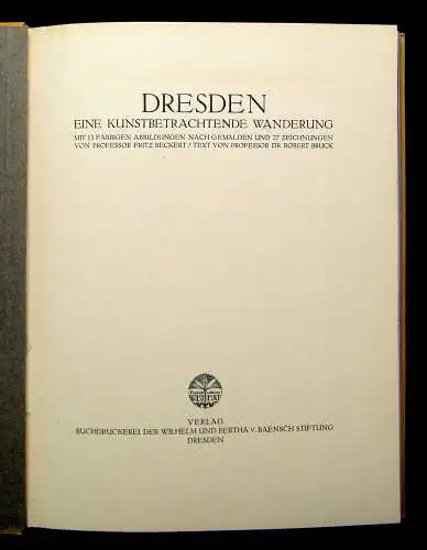 Robert Bruck Dresden Eine kunstbetrachtende Wanderung 1924 Kunst und Kultur