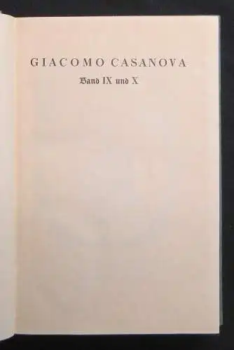 Die Erinnerungen des Giacomo Casanova 10 Bde. in 5 (von 12 in 6) 1925 Literatur