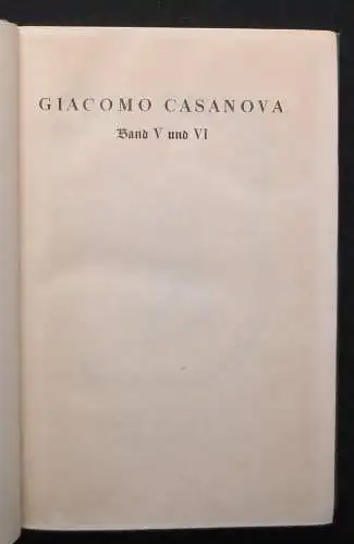 Die Erinnerungen des Giacomo Casanova 10 Bde. in 5 (von 12 in 6) 1925 Literatur