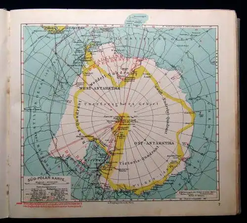 G. Freytag`s Welt- Atlas 255 Karten auf 142 Seiten 1925 Geographie Weltkunde