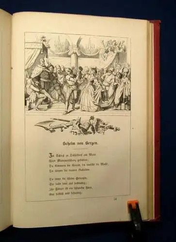 Schurig Deutsches Balladenbuch Mit Holzschnitten nach Zeichnungen 1852 EA js