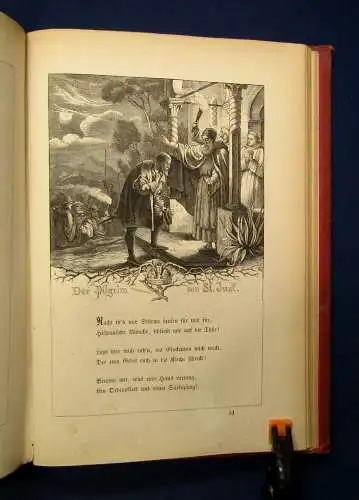 Schurig Deutsches Balladenbuch Mit Holzschnitten nach Zeichnungen 1852 EA js