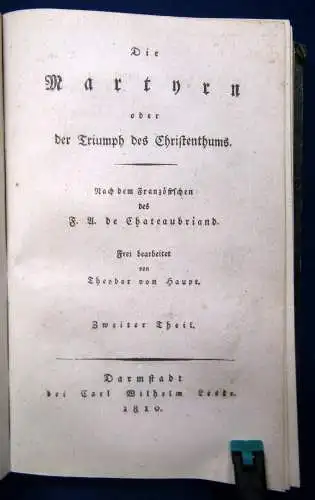 Haupt Die Martyrn oder der Triumph des Christenthums 1810 2 Teile in 1 kompl. js