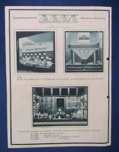 Or. Prospekt Schaufenster Beleuchtung Allgemeine Elektricitäts-Gesellsc. 1925 js