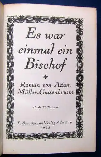 Guttenbrunn Es war einmal ein Bischof 1923 Lyrik Klassiker Belletristik js