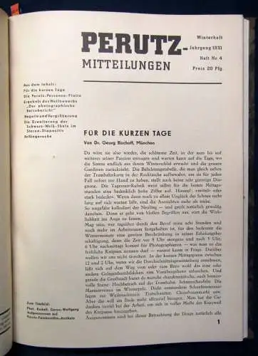 Perutz-Mitteilungen 6 Hefte in 1 Band Trockenplattenfabrik Photographie js